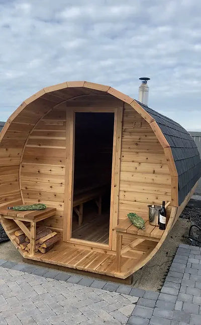 8'x8' Cedar Barrel Sauna HELIUS