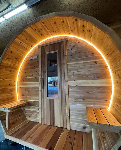 8'X12'CEDAR BARREL SAUNA(8-10 ADULTS) HELIUS