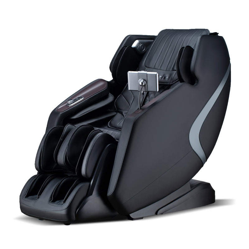 Mega Sale-Costway-4D SL-Track Full Body Massage Chair w/ Zero-Gravity Design, Heated Shawl, Neck & Back & Feet Heater, Calf & Foot Rollers,Magic Calf Rollers, Voice Control, Yoga Stretching, Smart Body Scanning, Touch Screen, Blue-tooth Speaker