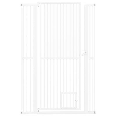59” Extra Tall Pet Gate Heavy-Duty Metal Cat Gate with Wide Opening-White
