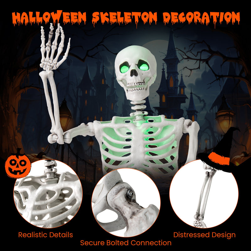 5.5 FT Halloween Skeleton Life-Size Posable for Indoor Outdoor Decoration