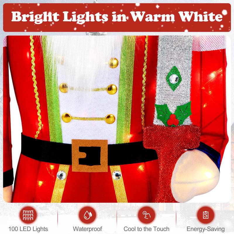 5 FT Lighted Nutcracker Soldier Outdoor Christmas Decoration with Glitter Sword