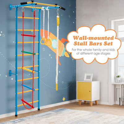 5 In 1 Childrens Indoor Gym Playground Swedish Wall Ladder for Solid Wall