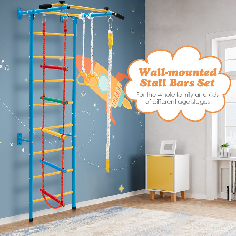5 In 1 Childrens Indoor Gym Playground Swedish Wall Ladder for Solid Wall