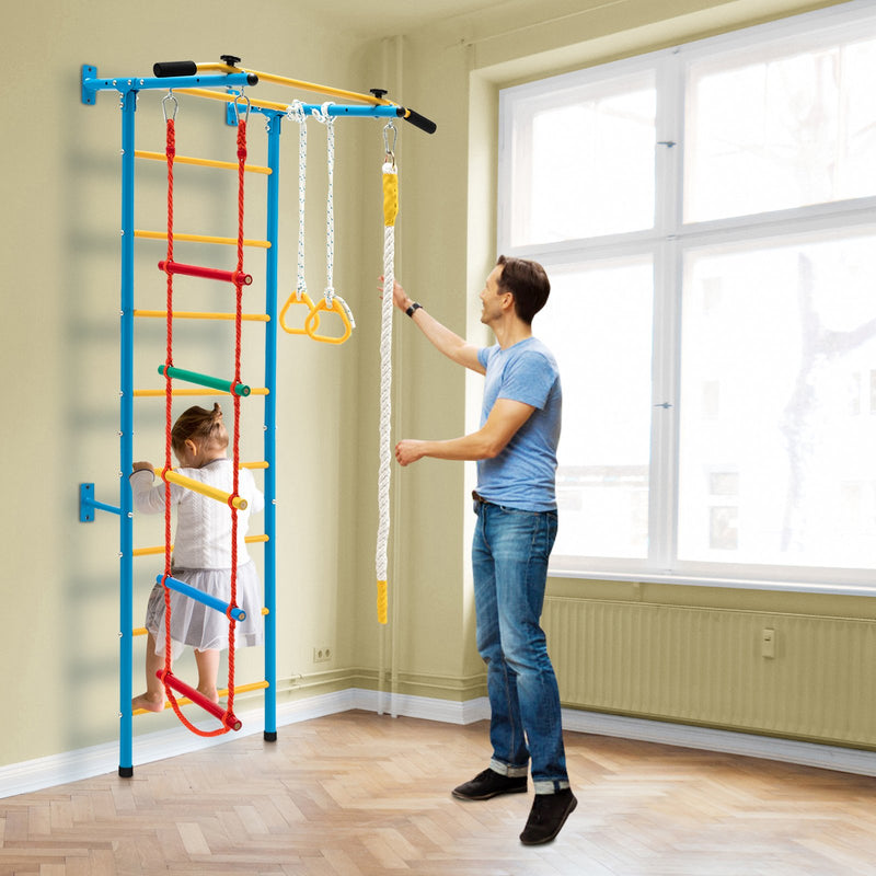 5 In 1 Childrens Indoor Gym Playground Swedish Wall Ladder for Solid Wall
