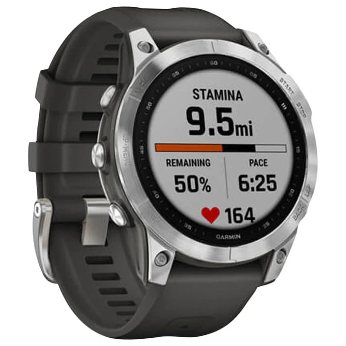*Garmin Fēnix 7 – Standard Edition Adventure Smartwatch, Rugged Outdoor Watch with GPS, Touchscreen, Health and Wellness Features Silver with Graphite Band