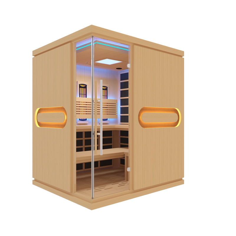 2026 Model-iComfort 5–6 Person Full Spectrum 2 Tier Sauna – Luxury Home Spa Experience with Advanced Heat Therapy, Chromotherapy, Bluetooth Speakers for Shared Relaxation