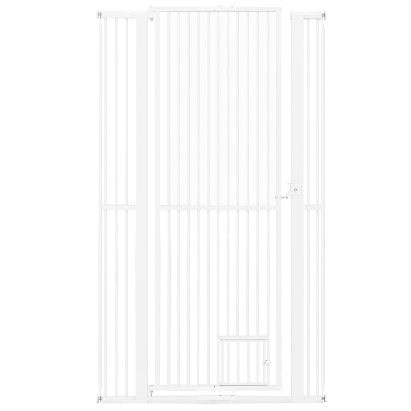 67.5" Extra Tall Pet Gate Heavy-Duty Metal Cat Gate with 30.5"-41" Wide Opening-White