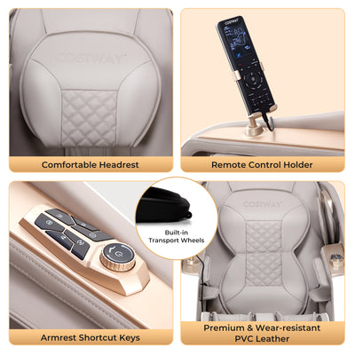 Mother’s Day Promo-Pre Order-Costway-2024 Model-3 Level Zero Gravity Full SL Track, Massage Chair With Heat-JL10029WL