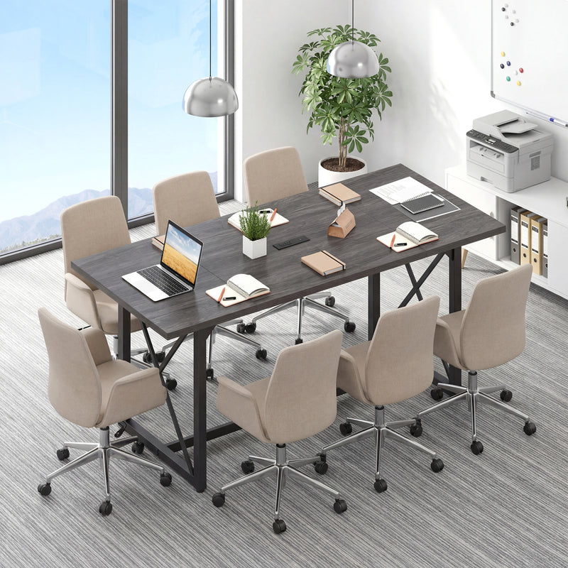 6FT Conference Table with Power Outlets Seats 6-8 People for Office-Gr