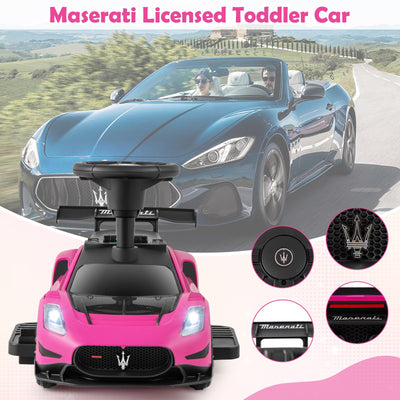 6V Electric Kids Ride on Push Car Maserati Licensed with Foot Pedal and Music-Pink