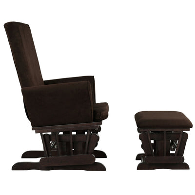 Baby Nursery Relax Rocker Rocking Chair Glider & Ottoman Set-Coffee