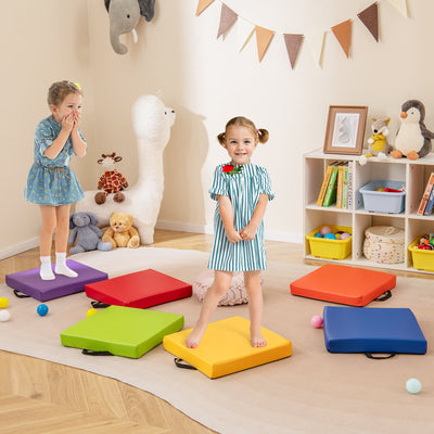 6 PCS Square Floor Cushions 16 Inch Soft Sponge Floor Pillows-Multicolor