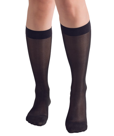 Bios - Women's Compression Knee Socks 15- 20 mm Hg, Black