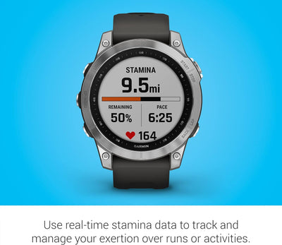 *Garmin Fēnix 7 – Standard Edition Adventure Smartwatch, Rugged Outdoor Watch with GPS, Touchscreen, Health and Wellness Features Silver with Graphite Band
