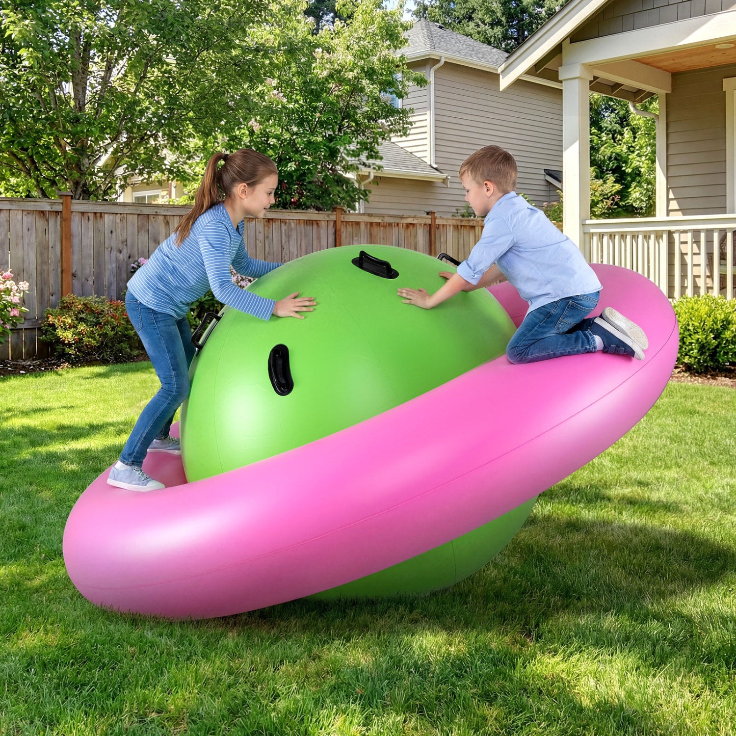 Dome Rocker 7.5 Foot Giant Inflatable Dome Rocker Bouncer with 6 Built-in Handles