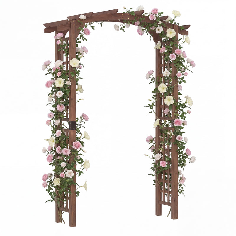 7.5 Ft Garden Arch Wooden Arbor Outdoor Wood Trellis for Climbing Plan