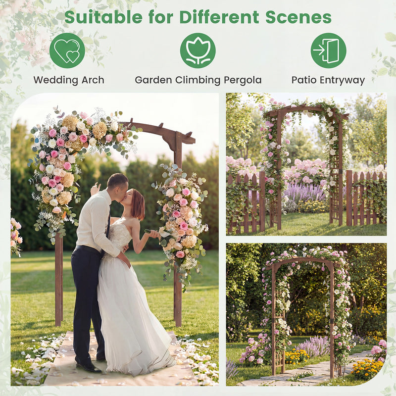 7.5 Ft Garden Arch Wooden Arbor Outdoor Wood Trellis for Climbing Plan