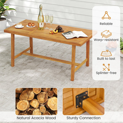 7-Piece Patio Dining Set for 6 People Farmhouse Furniture