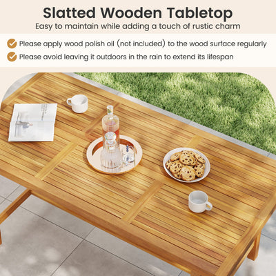 7-Piece Patio Dining Set for 6 People Farmhouse Furniture
