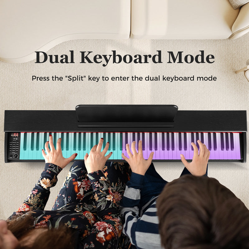 88-Key Hammer Action Weighted Keyboard with Furniture Stand-Black