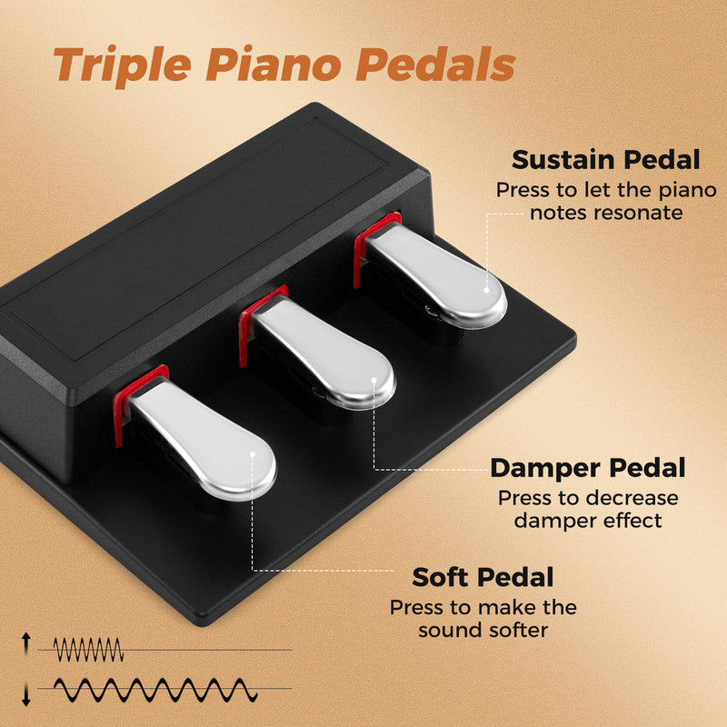88-Key Keyboard Piano Set with Adjustable Stand-Black