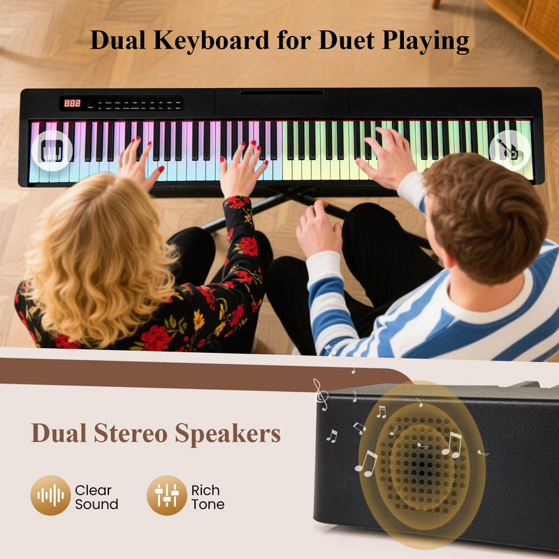 88 Keys Velocity-Sensitive Piano Keyboard with French DREAM Audio Source-Black