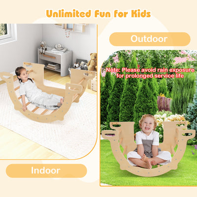 8 in 1 Climbing Arch Sensory Table for Kids with Collapsible Storage Bin for 3+ Years Old-Natural