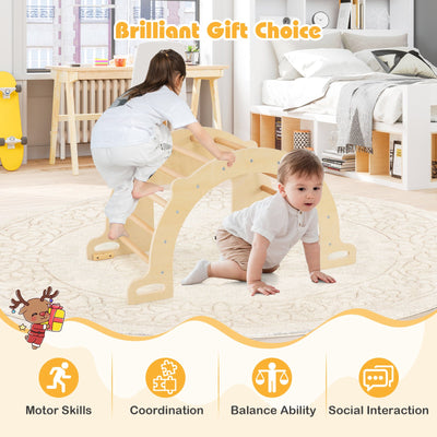8 in 1 Climbing Arch Sensory Table for Kids with Collapsible Storage Bin for 3+ Years Old-Natural