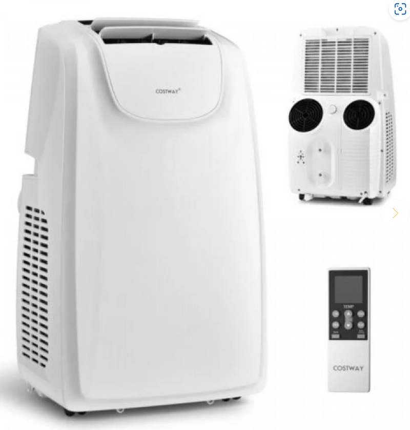 *12000 BTU(Ashrae) Dual Hose Portable Air Conditioner with Remote Control - White