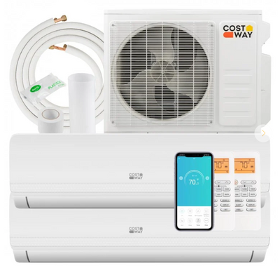 *36000 BTU 2 Zone 19 SEER2 Mini Split AC with Heat Pump - 18K + 24K