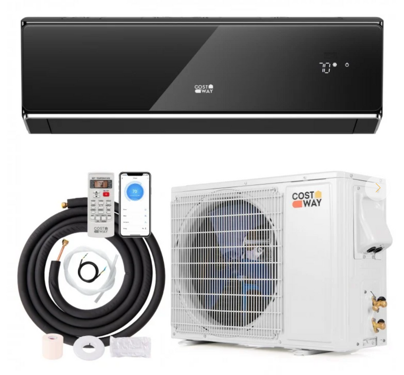 *12000 BTU 22 SEER2 208-230V Wifi Enabled Mini Split Air Conditioner and Heater - Black