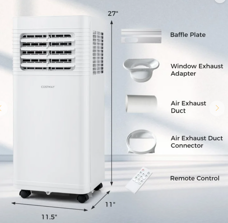 *8000/9000 BTU Portable Air Conditioner 3 in 1 AC Unit with Fan and Dehumidifier - 8000BTU