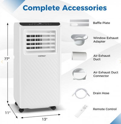 *8000/10000 BTU Portable Air Conditioner 3 in 1 Floor AC Unit with Fan and Dehumidifier - 8000BTU