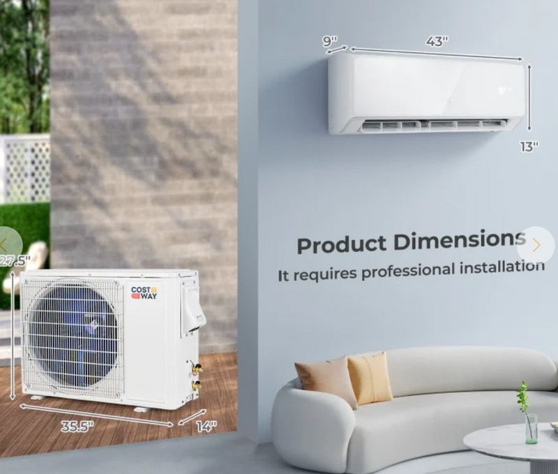 *Energy Star Certified 24000 BTU 21 SEER2 208-230V Mini Split Air Conditioner and Heater Wifi Enabled - White