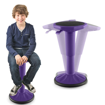 Adjustable-Height Wobble Chair Active Learning Stool for Office Stand Up Desk-Purple