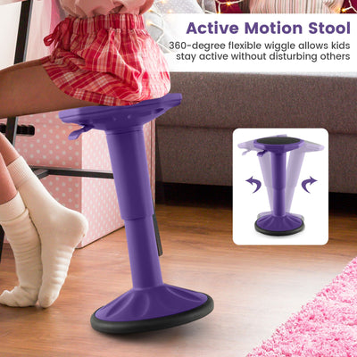 Adjustable-Height Wobble Chair Active Learning Stool for Office Stand Up Desk-Purple