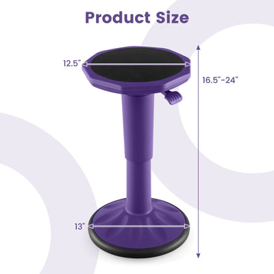 Adjustable-Height Wobble Chair Active Learning Stool for Office Stand Up Desk-Purple