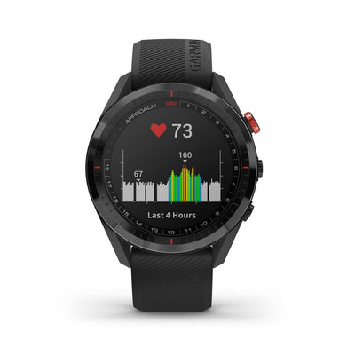 *Garmin Approach S62 Premium GPS Golf Watch -Black Ceramic Bezel with white silicone band