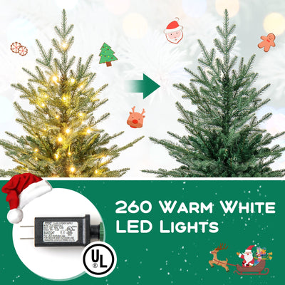 Artificial Christmas Tree with Branch Tips and Warm White LED Lights-6 Feet