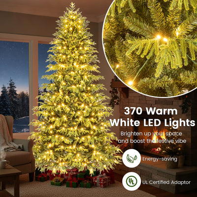 Artificial Christmas Tree with LED Lights and PVC Mixed Branch Tips-8 Feet