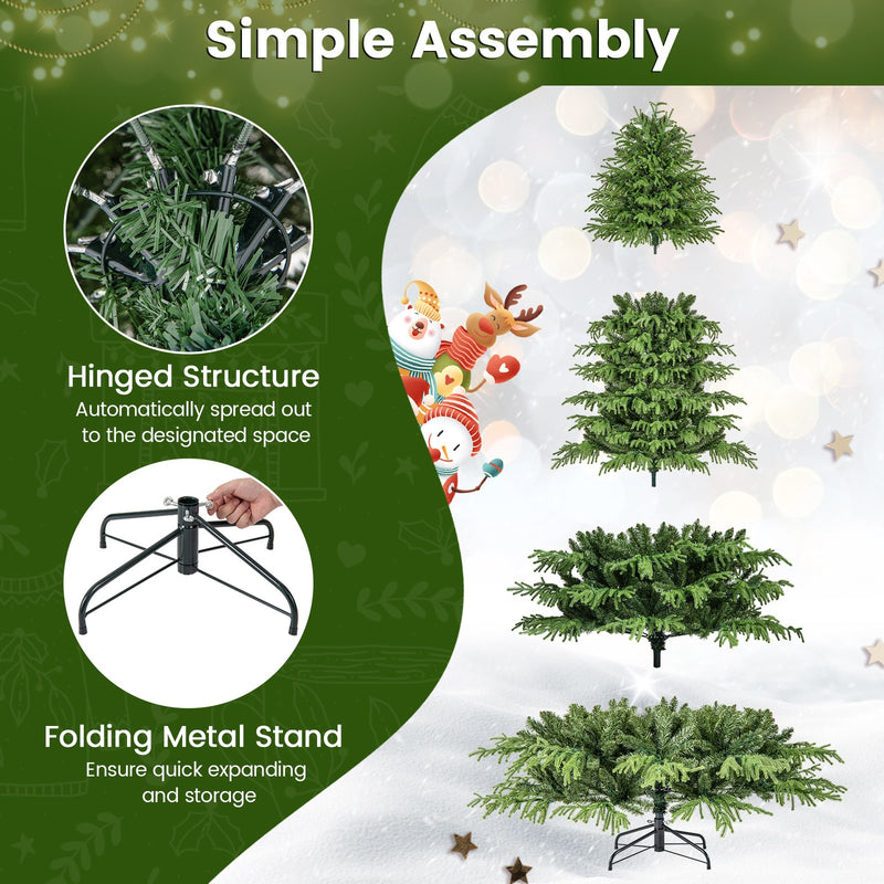 Artificial Christmas Tree with LED Lights and PVC Mixed Branch Tips-8 Feet