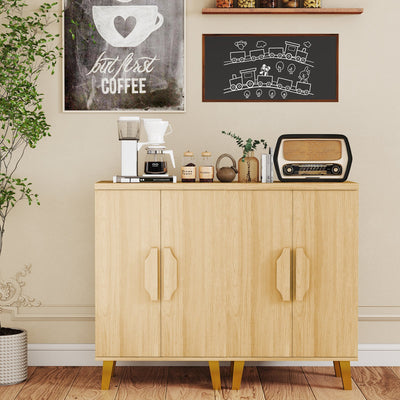 Buffet Cabinet with Double Doors and Raised Legs-Natural