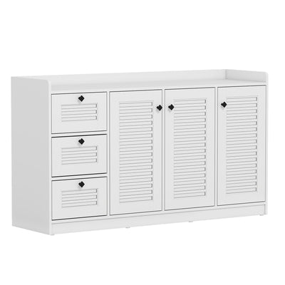 Buffet Cabinet with Storage Modern Sideboard Cabinet with 3 Doors-White