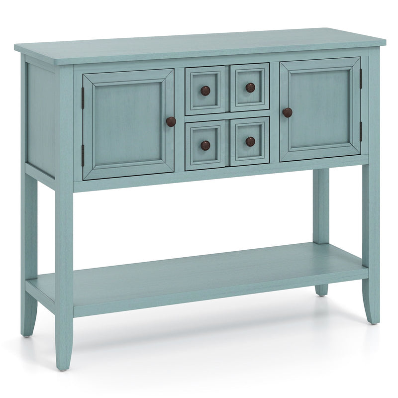 Buffet Sideboard Cabinet with 2 Doors and 2 Drawers-Blue