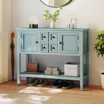 Buffet Sideboard Cabinet with 2 Doors and 2 Drawers-Blue