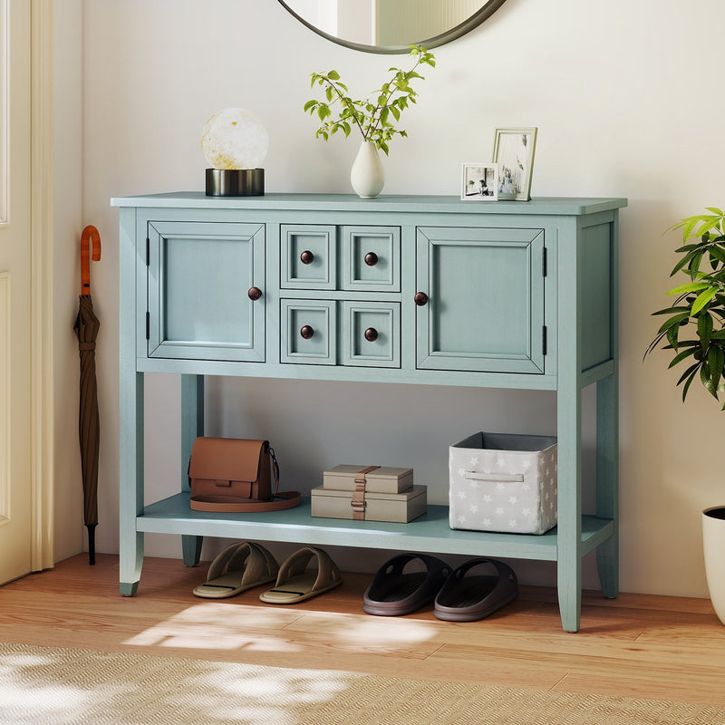 Buffet Sideboard Cabinet with 2 Doors and 2 Drawers-Blue
