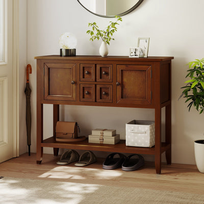 Buffet Sideboard Cabinet with 2 Doors and 2 Drawers-Brown