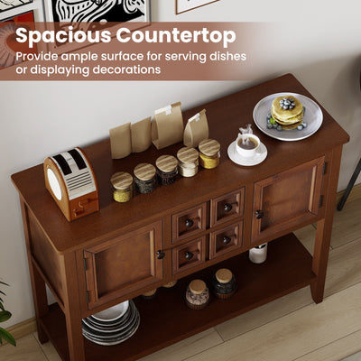 Buffet Sideboard Cabinet with 2 Doors and 2 Drawers-Brown