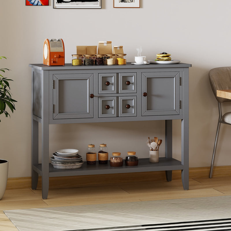Buffet Sideboard Cabinet with 2 Doors and 2 Drawers-Gray